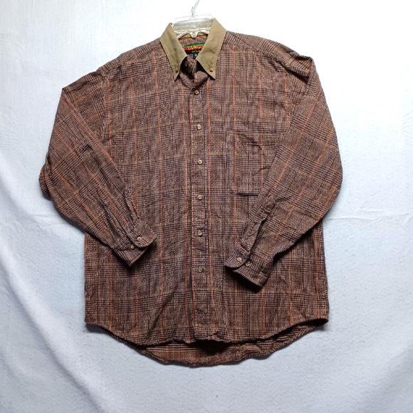 Tango by  Max Raab flannel plaid shirt long sleeve Sz M - Picture 1 of 9